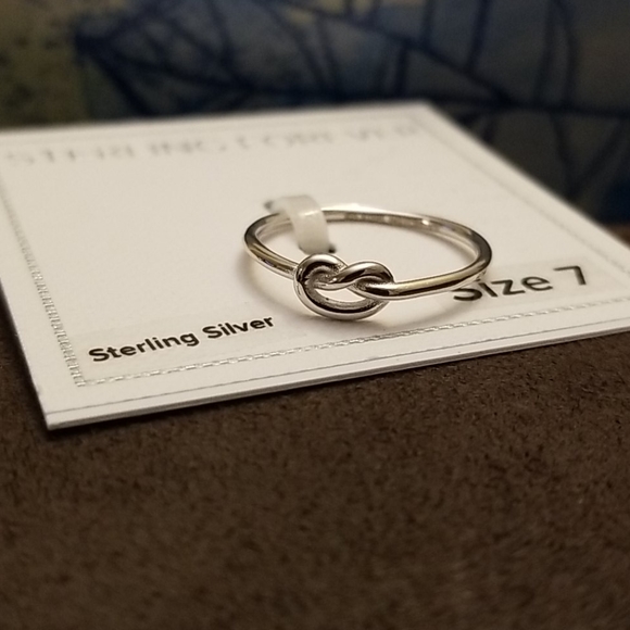Sterling Forever Silver Love Knot Ring - Picture 5 of 8